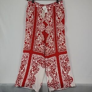 Philosophy Republic Clothing Wide Leg Lounge Pants Red White Size 1X NWT